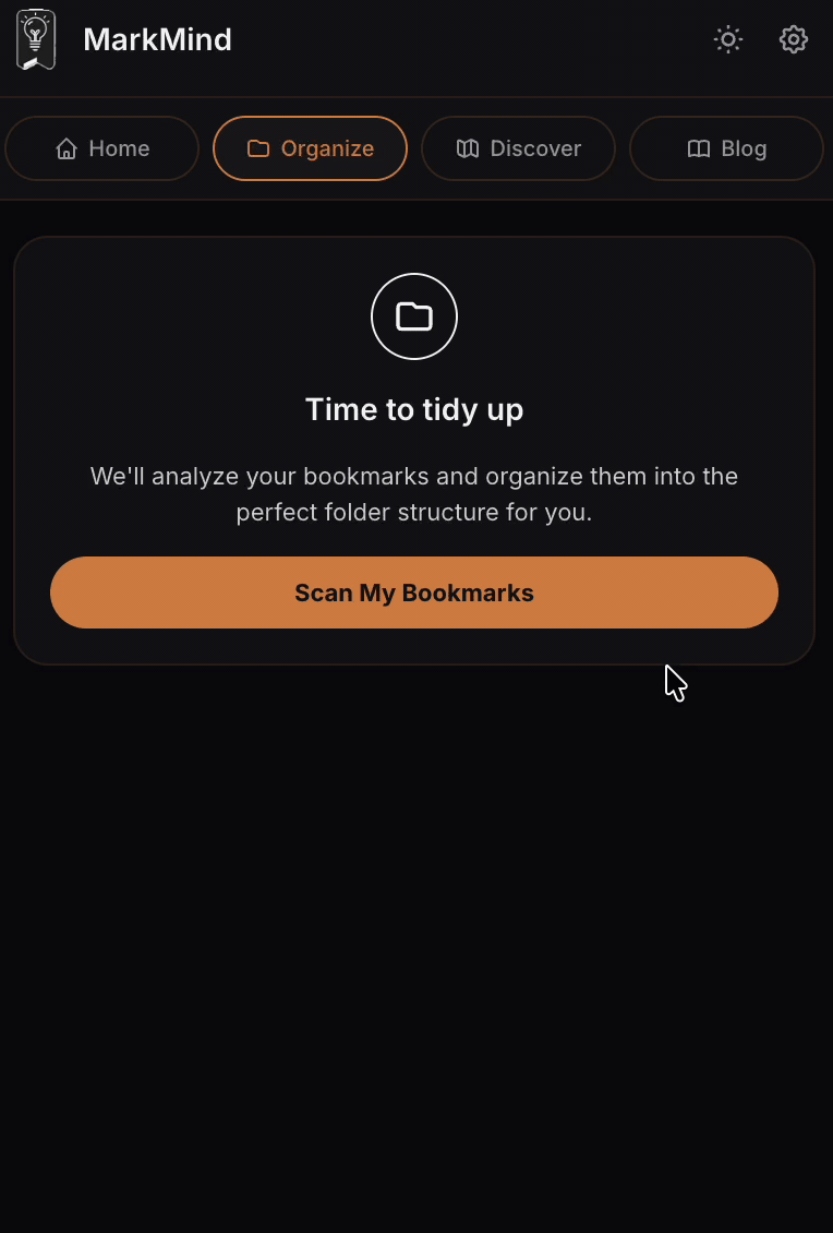 MarkMind bulk organize demo